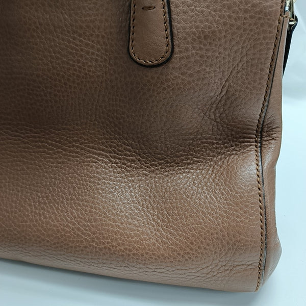 Calfskin Top Handle Bag Brown