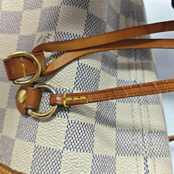 NEVERFULL MM Damier Azur Coated Canvas White