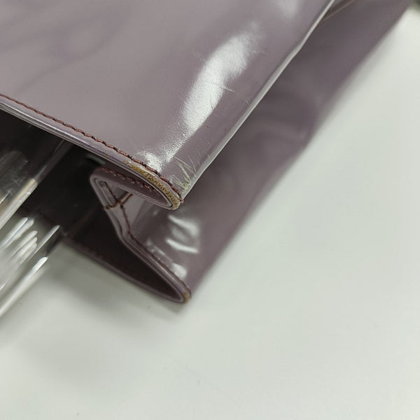 Calfskin Top Handle Bag Purple