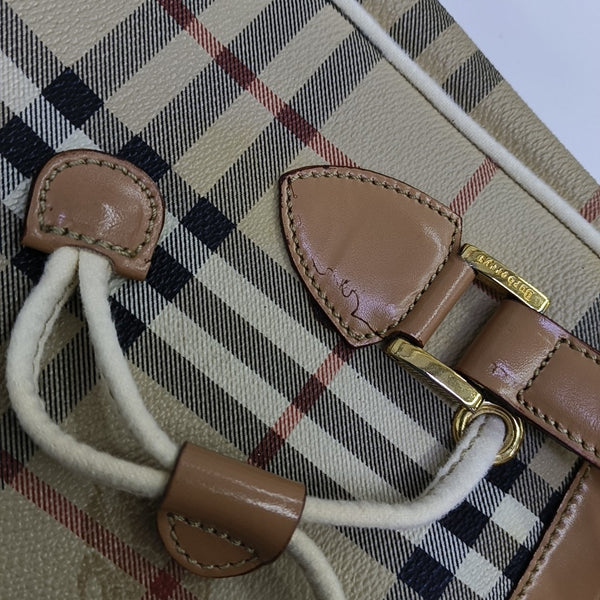 Coated Canvas Shoulder Bag Beige