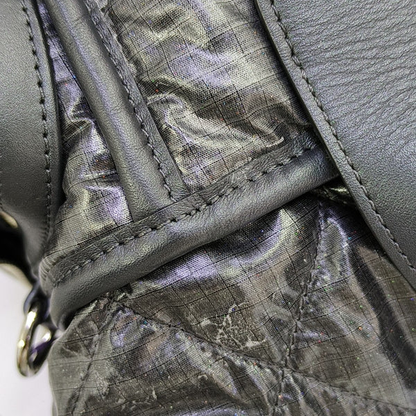 Quilted Nylon Shoulder Bag Gray