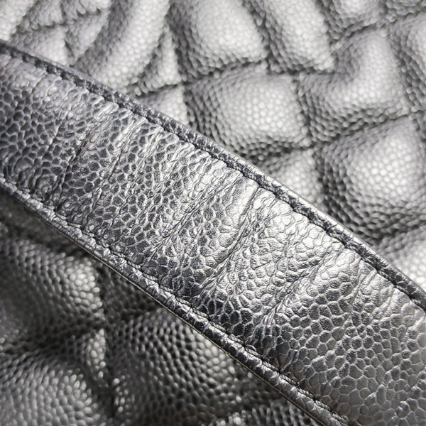 CHANEL GST Large Quilted Grained Calfskin Black
