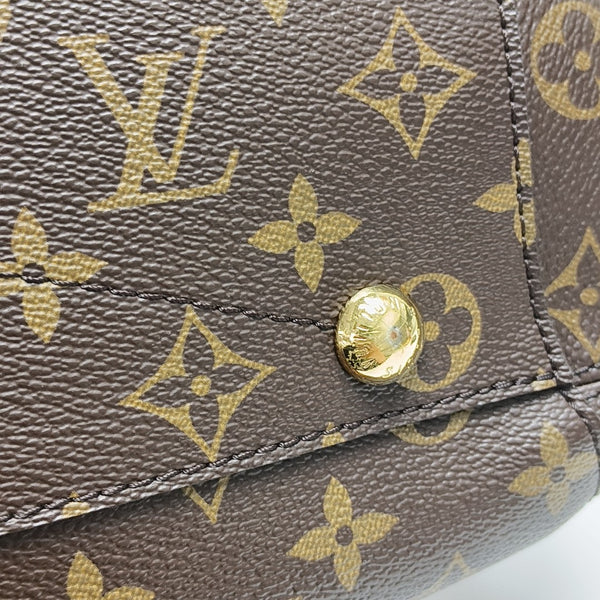 MONTAIGNE GM Monogram Coated Canvas Brown