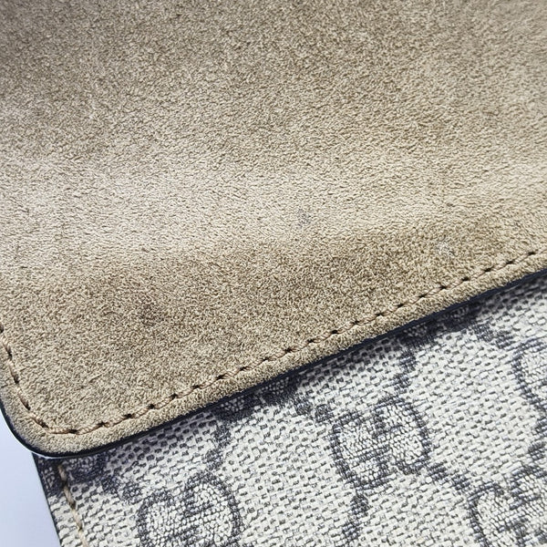 Dionysus Small Monogram Coated Canvas Beige