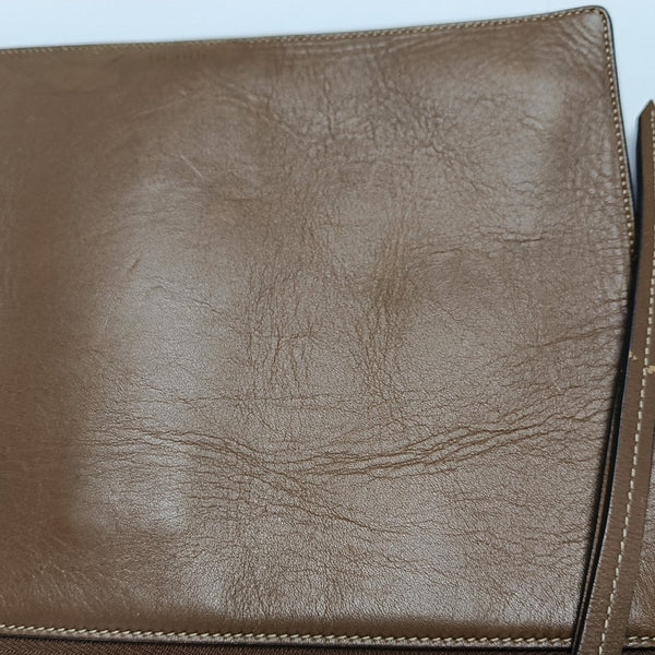 Monogram Coated Canvas Clutch Beige