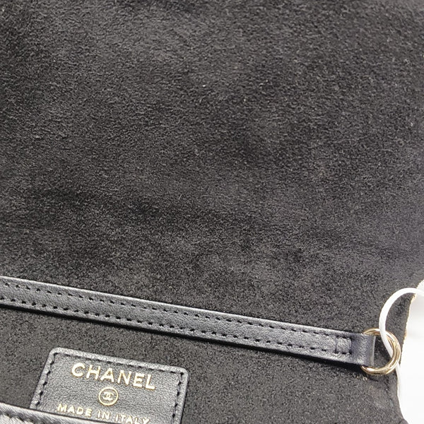 Quilted Grained Calfskin Crossbody Bag Black