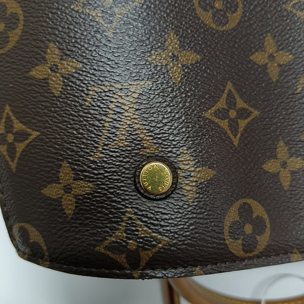 MONTAIGNE MM Monogram Coated Canvas Brown