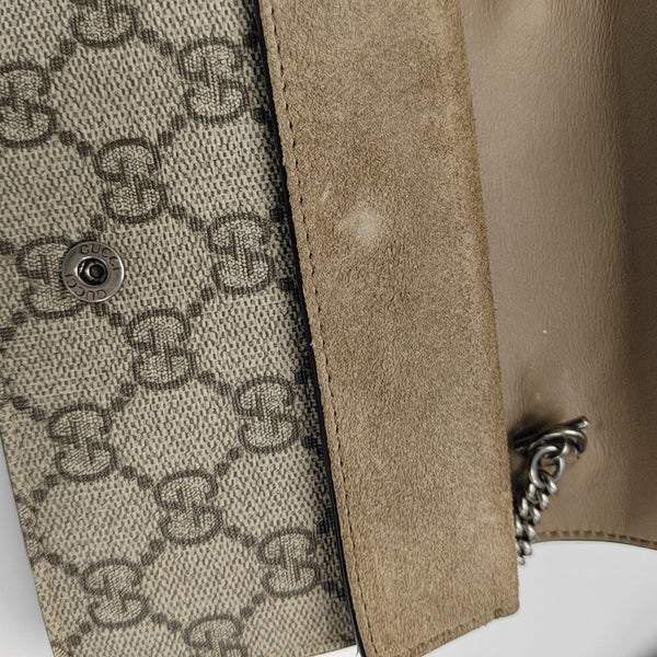 Dionysus Super Mini Monogram Coated Canvas Beige