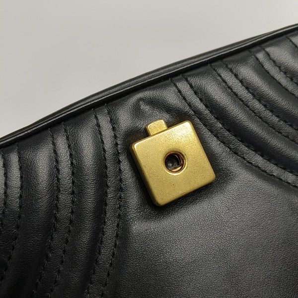 GG Marmont Small Quilted Calfskin Black