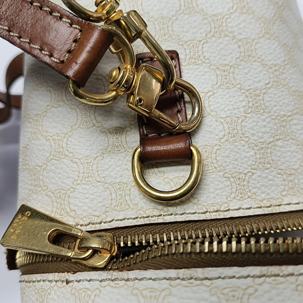 Coated Canvas Shoulder Bag White