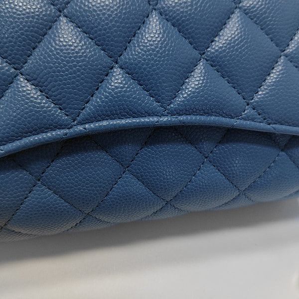 Quilted Grained Calfskin Blue