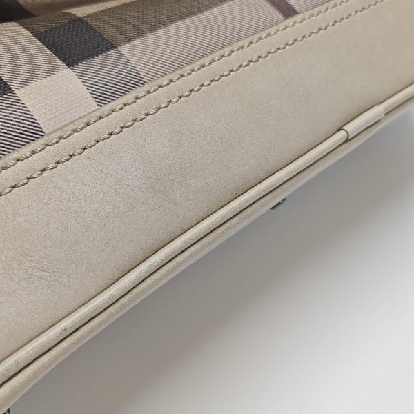 Coated Canvas Top Handle Bag Gray