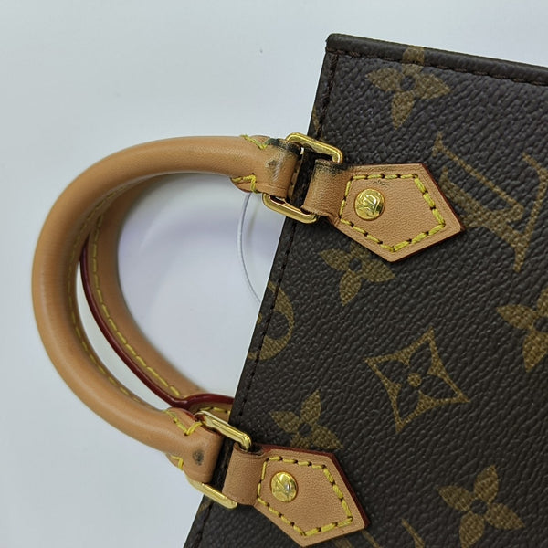 SAC PLAT Mini Monogram Coated Canvas Brown
