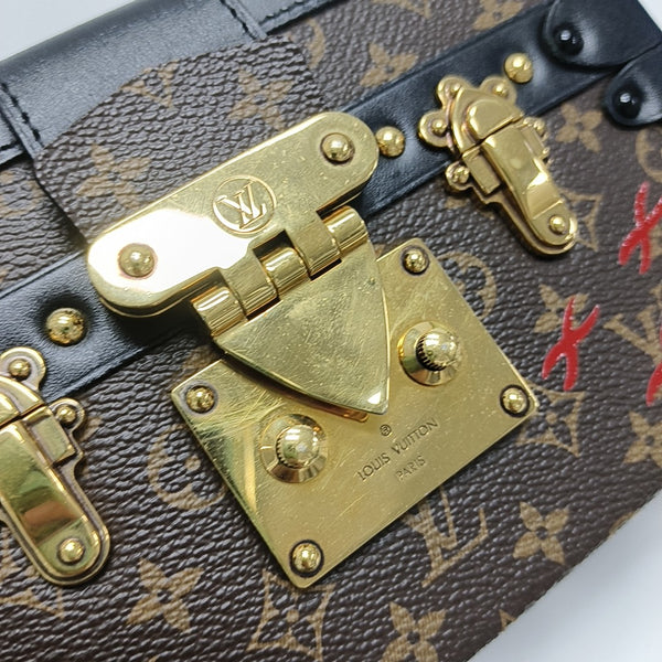 PETITE MALLE Monogram Coated Canvas Brown