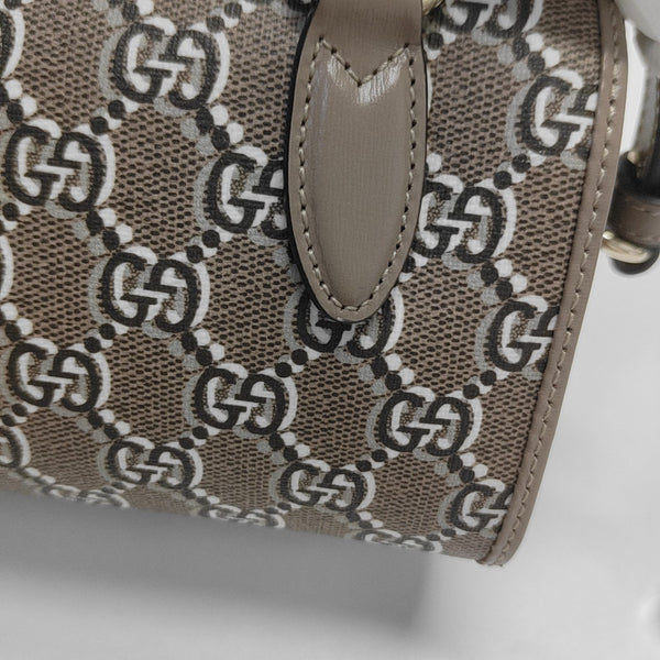 Monogram Coated Canvas Shoulder Bag Super Mini Gray