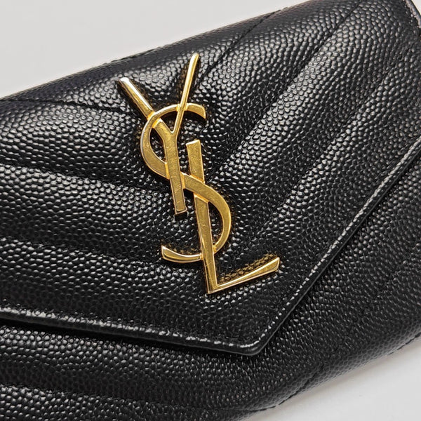 MONOGRAM Chevron Calfskin Black Wallet