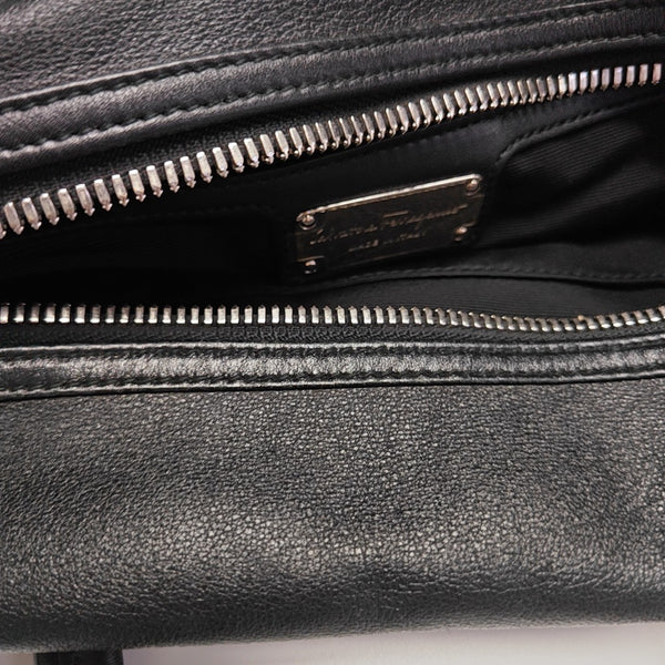 Calfskin Top Handle Bag Black