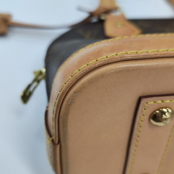ALMA BB Monogram Coated Canvas Brown