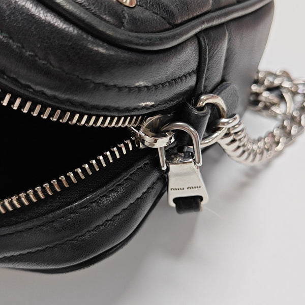 Quilted Lambskin Shoulder Bag Black