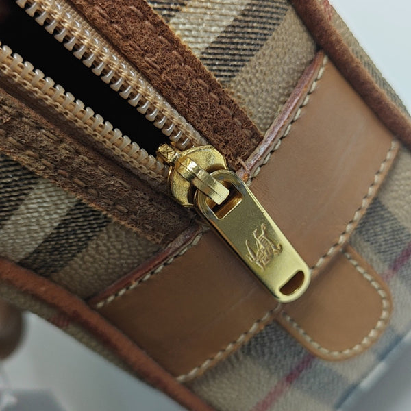 Coated Canvas Shoulder Bag Brown
