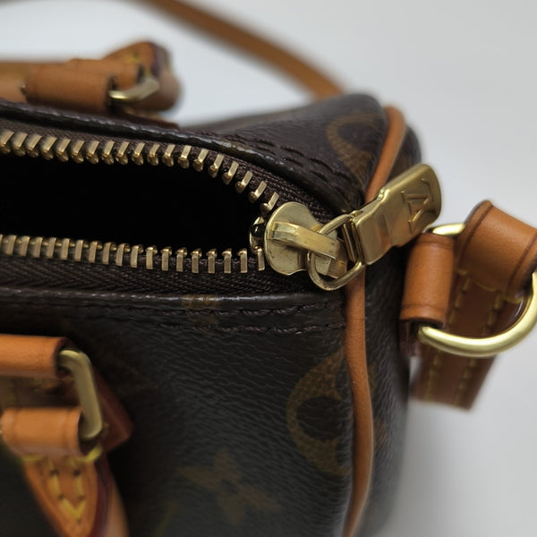 SPEEDY Nano Monogram Coated Canvas Brown