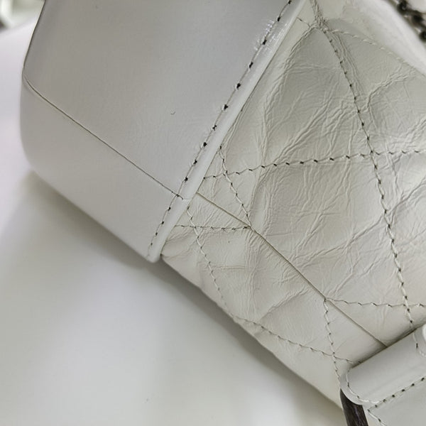 GABRIELLE Becerro Vintage Acolchado Pequeño Blanco