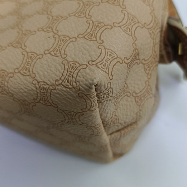 Coated Canvas Clutch Brown