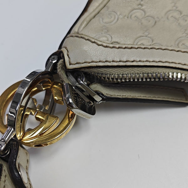 Monogram Leather Top Handle Bag Beige
