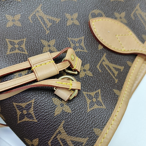 NEVERFULL MM Monogram Coated Canvas Brown