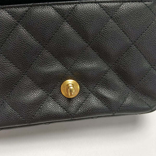 CLASSIC FLAP Mini Quilted Grained Calfskin Black