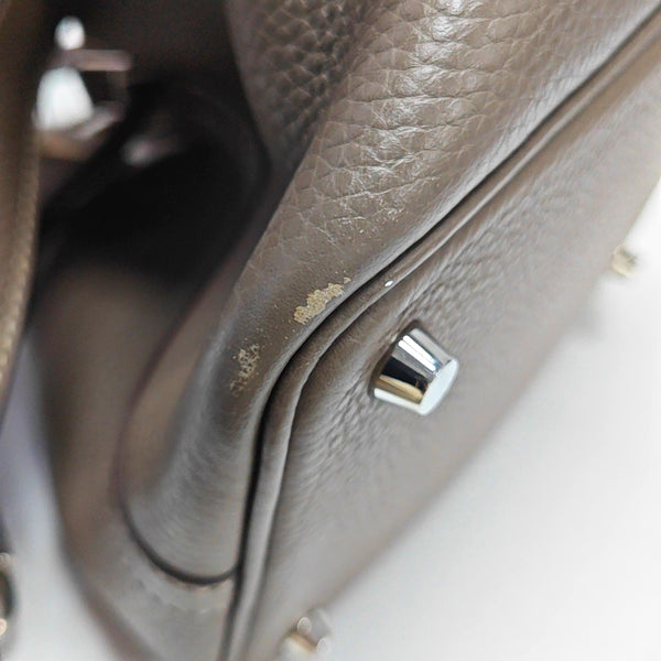 Authenticated pre-owned Picotin Lock 18 Clemence Grey - Bucket Bag at Looply
