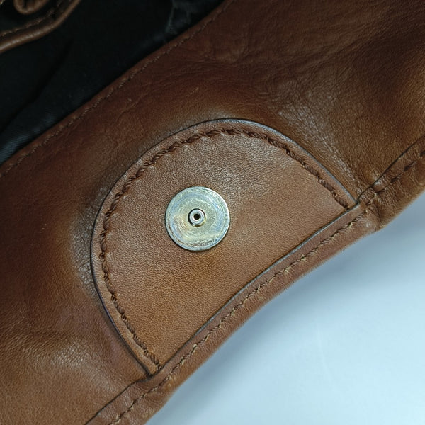 Calfskin Top Handle Bag Brown