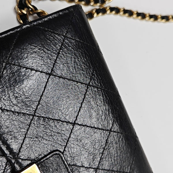 Quilted Calfskin Shoulder Bag Black
