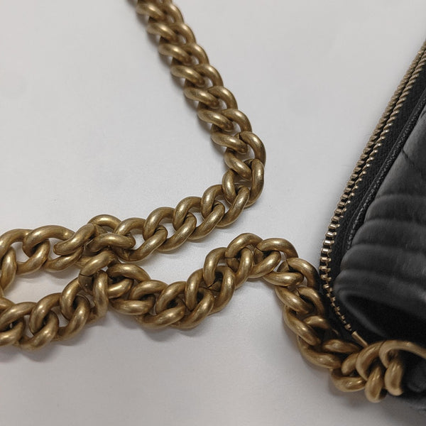 BOY CHANEL Mini Quilted Grained Calfskin Black