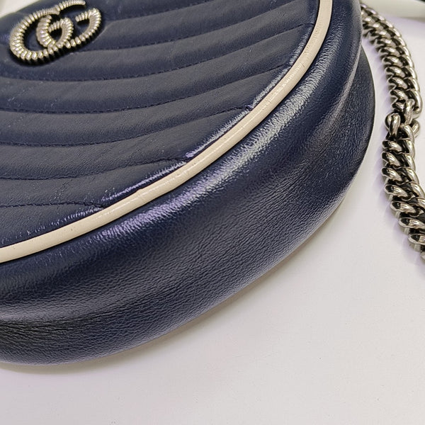 GG Marmont Mini Quilted Calfskin Blue