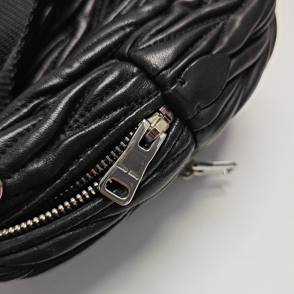 Matelassé Super Mini Quilted Lambskin Black