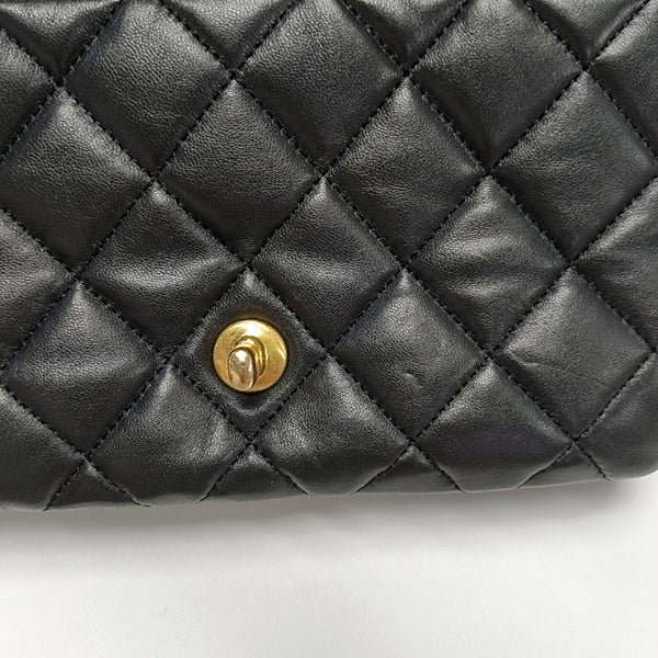 Quilted Lambskin Shoulder Bag Small Black