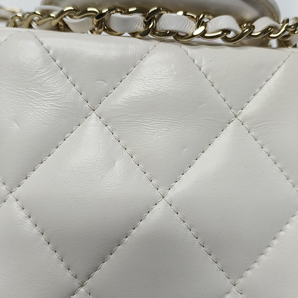 Quilted Lambskin White