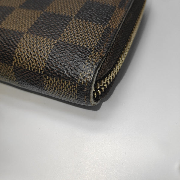 ZIPPY Damier Ebene Coated Canvas Brown Wallet