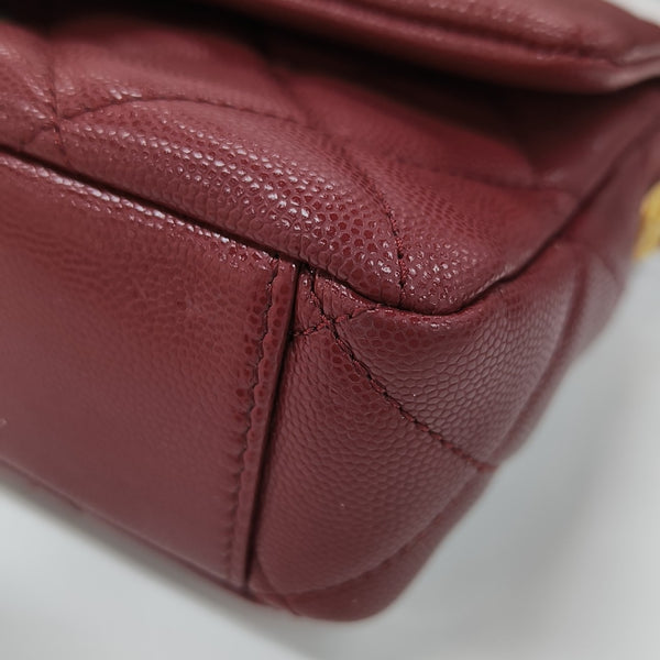 24A Quilted Grained Calfskin Red