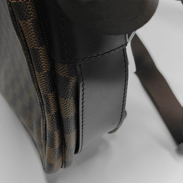 NAVIGLIO Damier Ebene Coated Canvas Brown