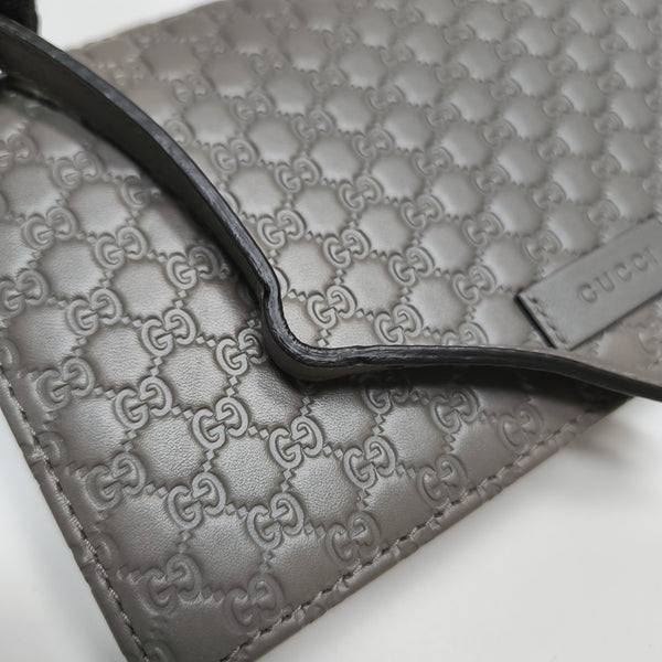 Microguccissima Monogram Calfskin Gray