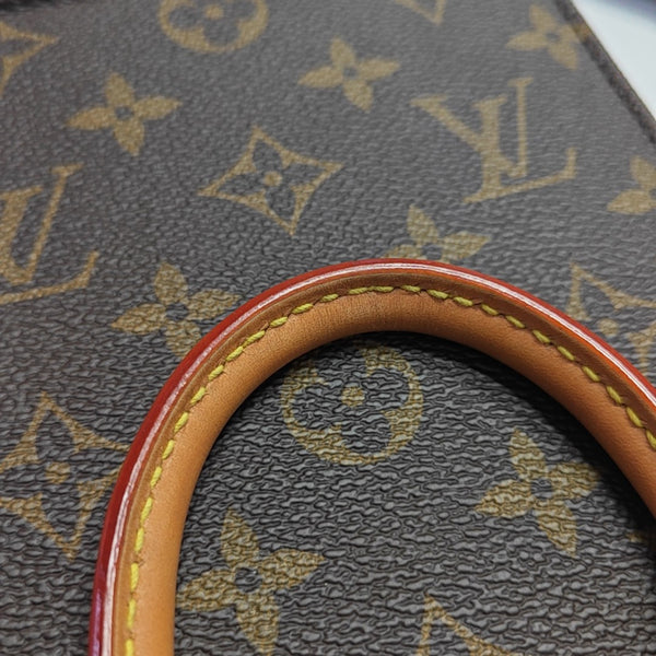 SAC PLAT Mini Monogram Coated Canvas Brown