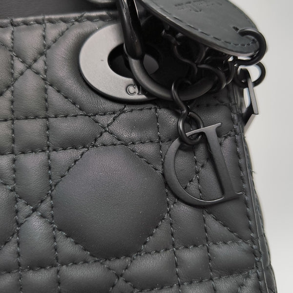 Lady Dior Mini Cannage Calfskin Black