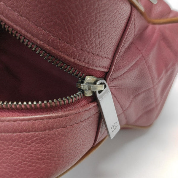 BOWLER Small Quilted Grained Calfskin Red