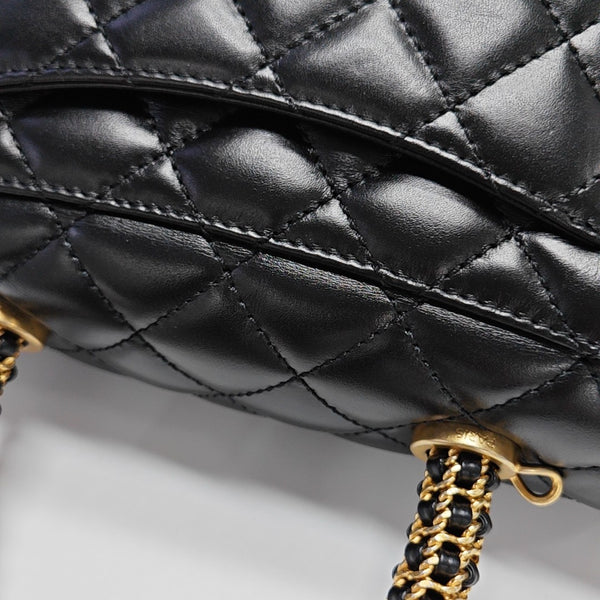 COCO HANDLE Small Quilted Calfskin Black