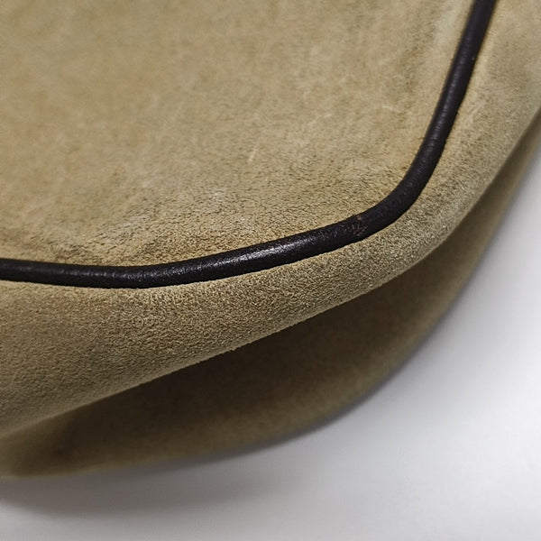 Suede Top Handle Bag Beige