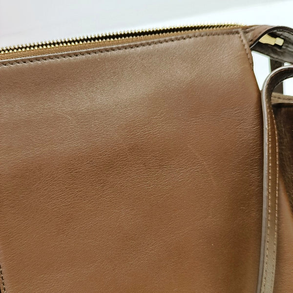 TRI FOLD Calfskin Brown