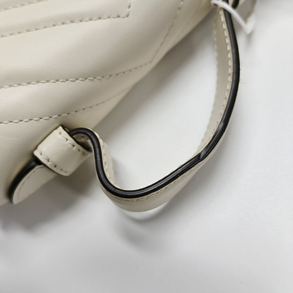 GG Marmont Mini Quilted Calfskin White
