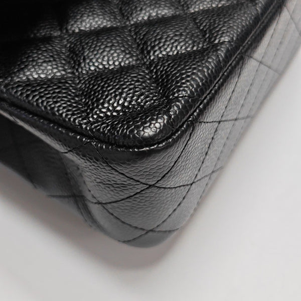 CLASSIC FLAP Small Quilted Grained Calfskin Black